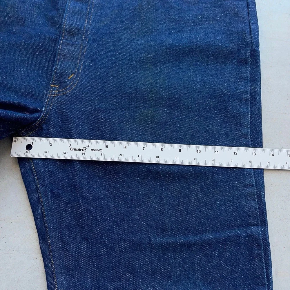 Vintage Levi's 517 Saddleman Boot Cut Raw‎ Denim Jeans Size 42x32 (Fits 42x30)